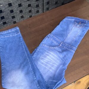 Classic strapless Women's blue denim  Jean jumpers with stretch back size XXL